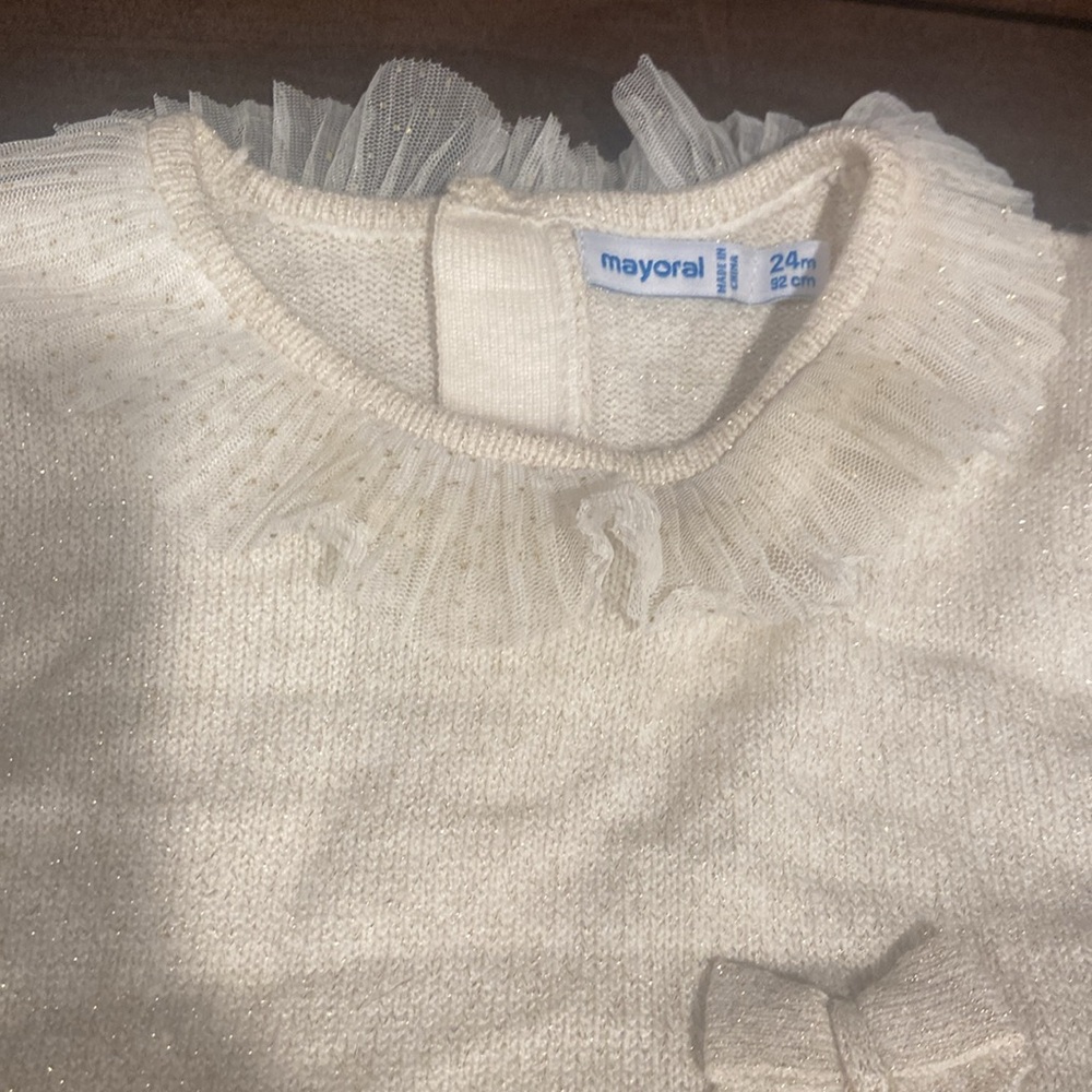 Elegant Cream Little Girl’s Dress - Picture 4 of 6